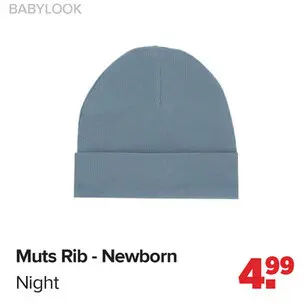 Aanbieding: Muts Rib - Newborn