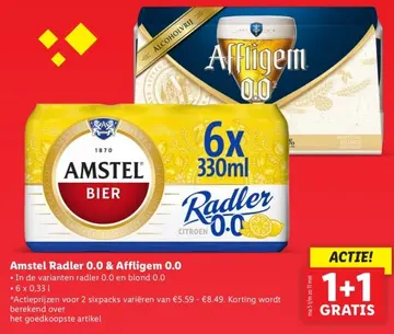 Aanbieding: Amstel Radler 0.0 & Affligem 0.0