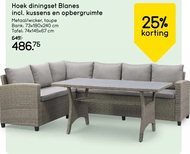 Aanbieding: Hoek diningset Blanes