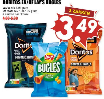 Aanbieding: DORITOS EN/OF LAY'S BUGLES