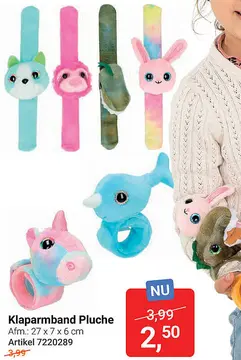 Aanbieding: Klaparmband Pluche