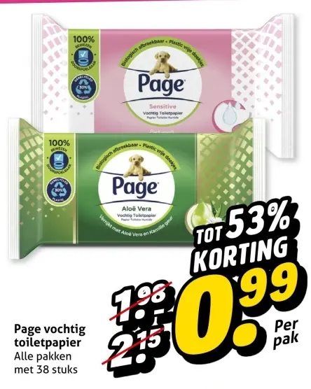 Aanbieding: vochtig toiletpapier