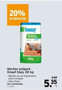 Offre: Mortier préparé Knauf Easy