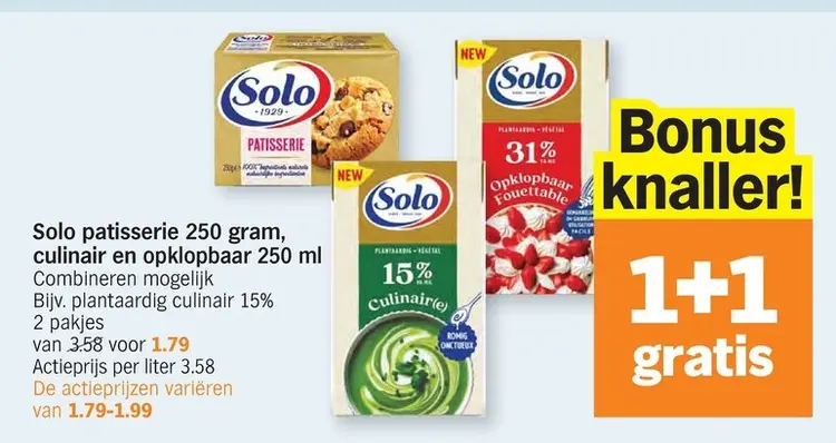 Promotie: Solo patisserie, culinair en opklopbaar