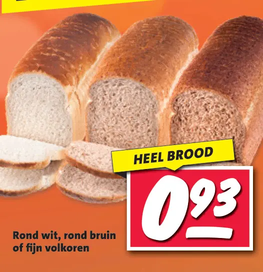 Aanbieding: Rond wit, rond bruin of fijn volkoren
