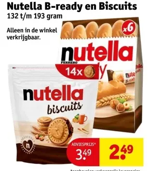 Aanbieding: Nutella B-ready en Biscuits