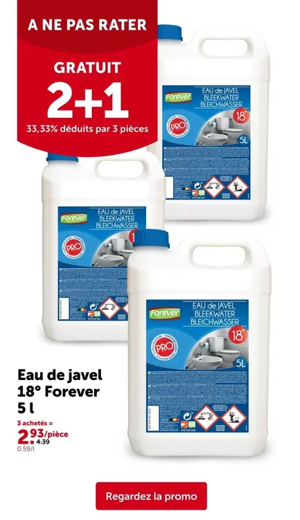 Offre: Eau de javel 18°