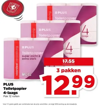Aanbieding: PLUS Toiletpapier 4-laags