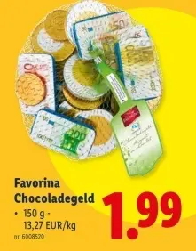 Promotie: Favorina Chocoladegeld