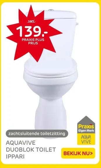 Aanbieding: Aquavive duoblok toilet ippari