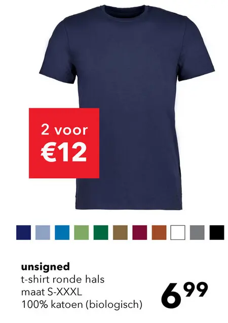Aanbieding: t-shirt ronde hals