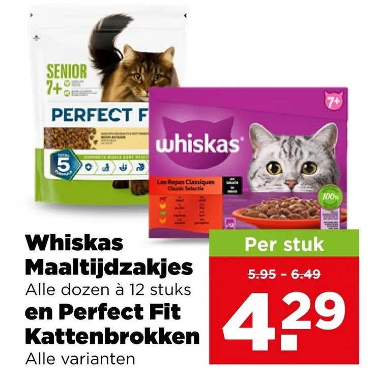 Aanbieding: Maaltijdzakjes en Perfect Fit Kattenbrokken