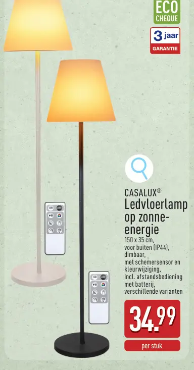 Promotie: Lampe LED de sol à énergie solaire