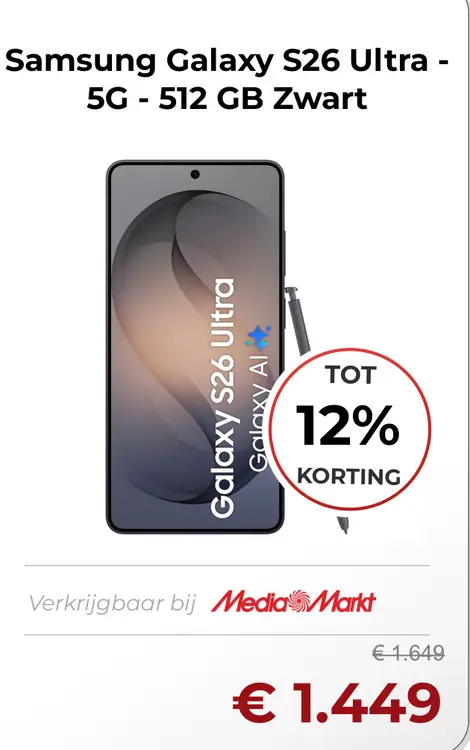 Aanbieding: Samsung Galaxy S26 Ultra