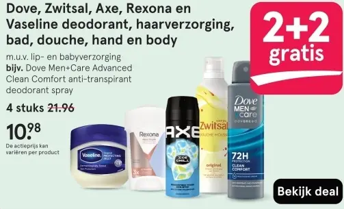 Aanbieding: Deodorant, haarverzorging, bad, douche, hand en body