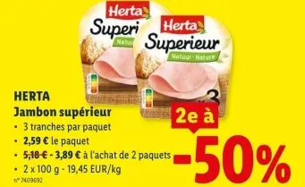 Offre: Jambon supérieur