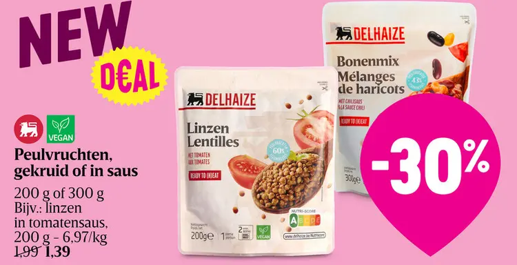 Promotie: Peulvruchten, gekruid of in saus