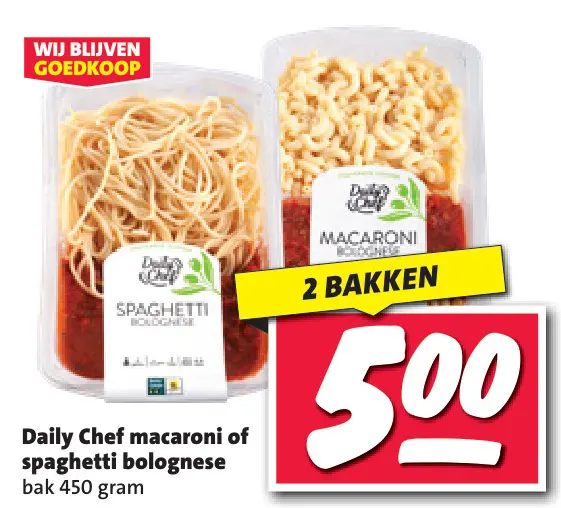 Aanbieding: macaroni of spaghetti bolognese