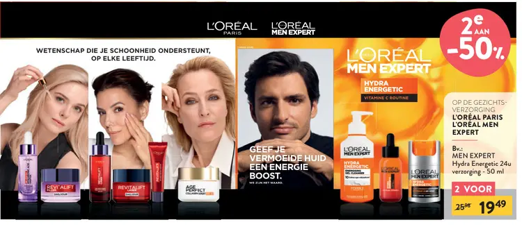 Promotie: L'oreal Paris en L'oreal Men Expert