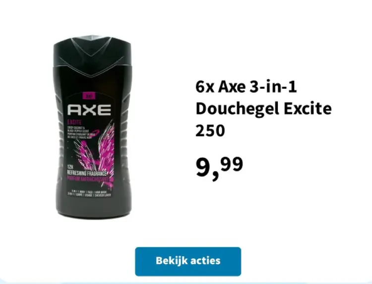 Aanbieding: Axe 3-in-1 Douchegel Excite