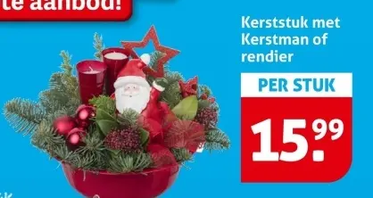 Aanbieding: Kerststuk met Kerstman of rendier