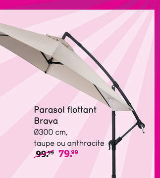 Offre: Le Sud parasol flottant Brava - couleur anthracite - Ø300 cm