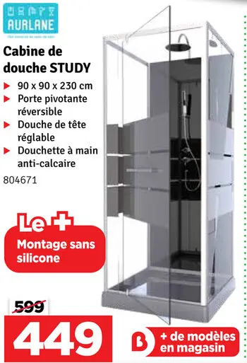 Offre: Cabine de douche STUDY