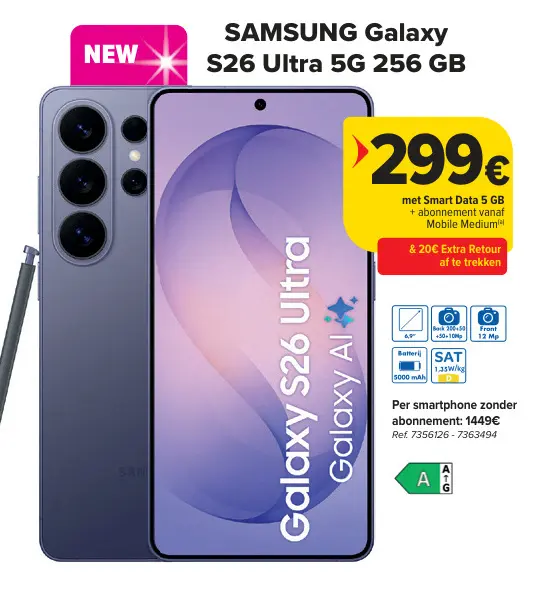 Promotie: Galaxy S26 Ultra 5G 256 GB