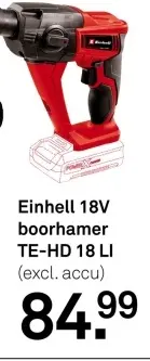 Aanbieding: Einhell 18V boorhamer TE-HD 18 LI