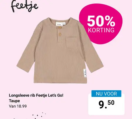 Aanbieding: Longsleeve rib Let's Go!