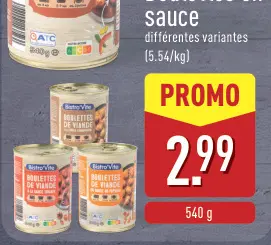 Offre: Boulettes en sauce