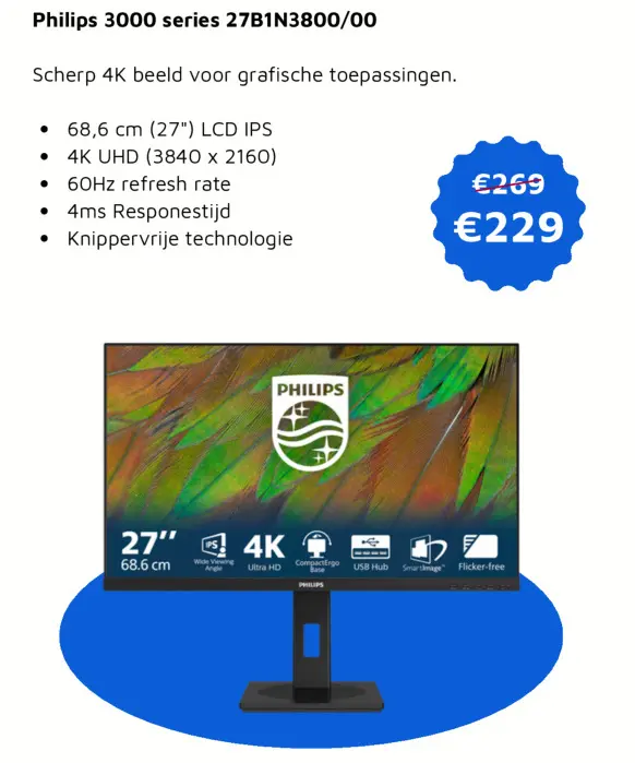 Aanbieding: Philips 3000 series 27B1N3800/00