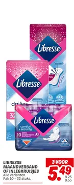 Aanbieding: LIBRESSE MAANDVERBAND OF INLEGKRUISJES