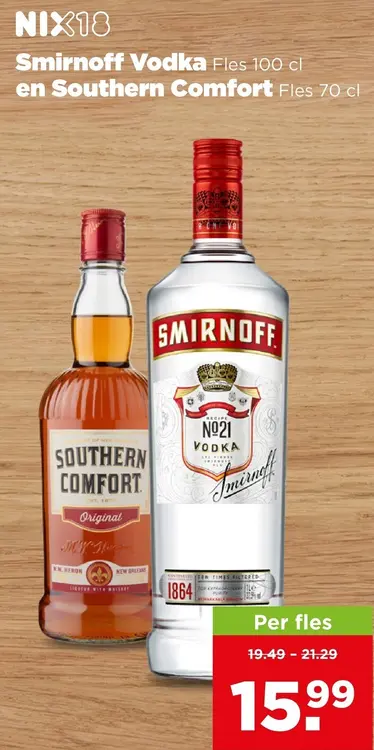 Aanbieding: Vodka en Southern Comfort