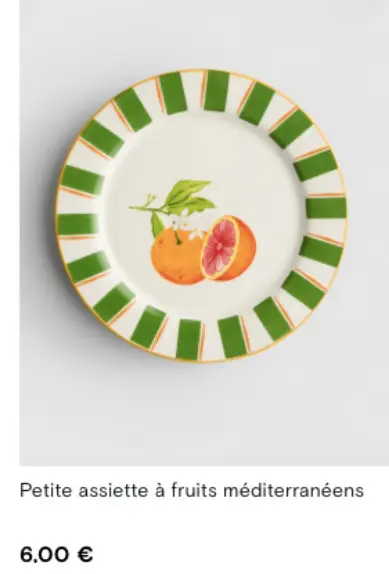 Offre: Petite assiette à fruits méditerranéens
