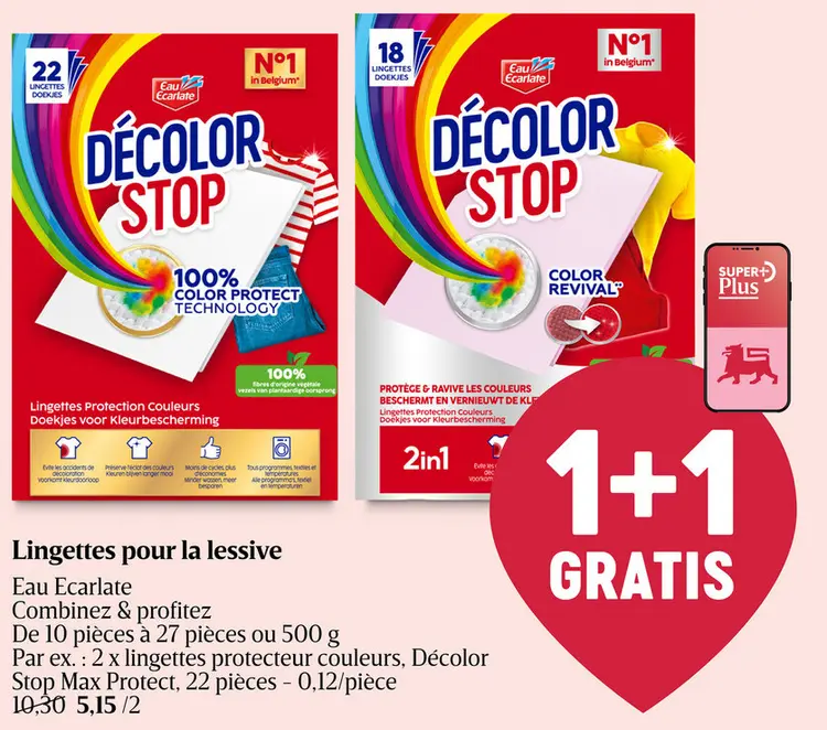 Offre: Lingettes pour la lessive