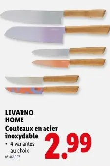 Offre: Couteaux en acier inoxydable