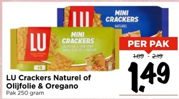 Aanbieding: LU Crackers Naturel of Olijfolie & Oregano
