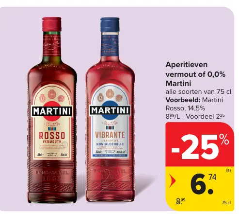 Promotie: Aperitieven vermout of 0,0% Martini