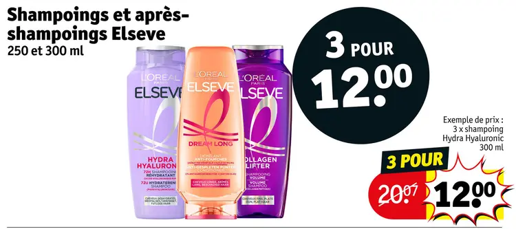 Offre: Shampoings et après-shampoings Elseve