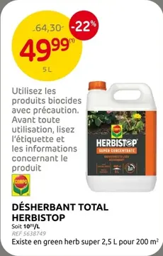 Offre: Désherbant total HERBISTOP
