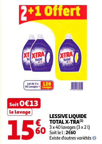 Promotie: Lessive liquide total X-TRA