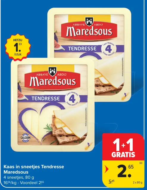 Promotie: Kaas in sneetjes Tendresse