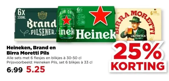 Aanbieding: Heineken, Brand en Birra Moretti Pils