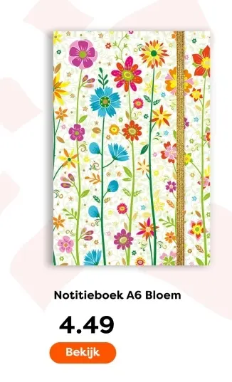 Aanbieding: Notitieboek A6 Bloem