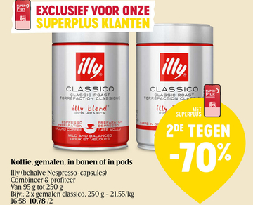 Aanbieding: Koffie, gemalen, in bonen of in pods Illy