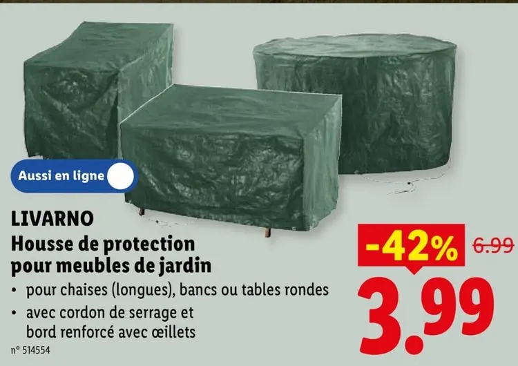 Offre: LIVARNO Housse de protection pour meubles de jardin