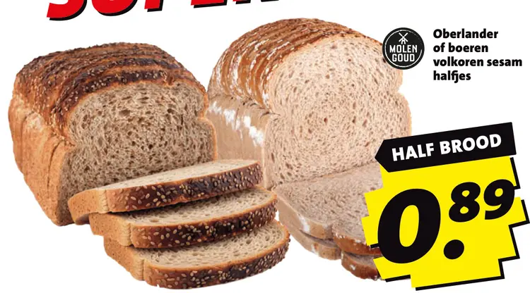 Aanbieding: Oberlander of boeren volkoren sesam halfjes