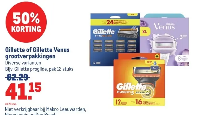 Aanbieding: Gillette of Gillette Venus grootverpakkingen