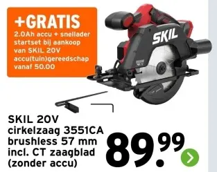 Aanbieding: 20V cirkelzaag 3551CA brushless 57 mm